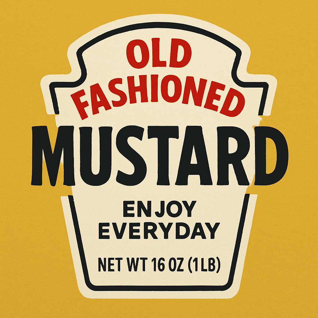 Classic Old Fashioned Mustard Label Design