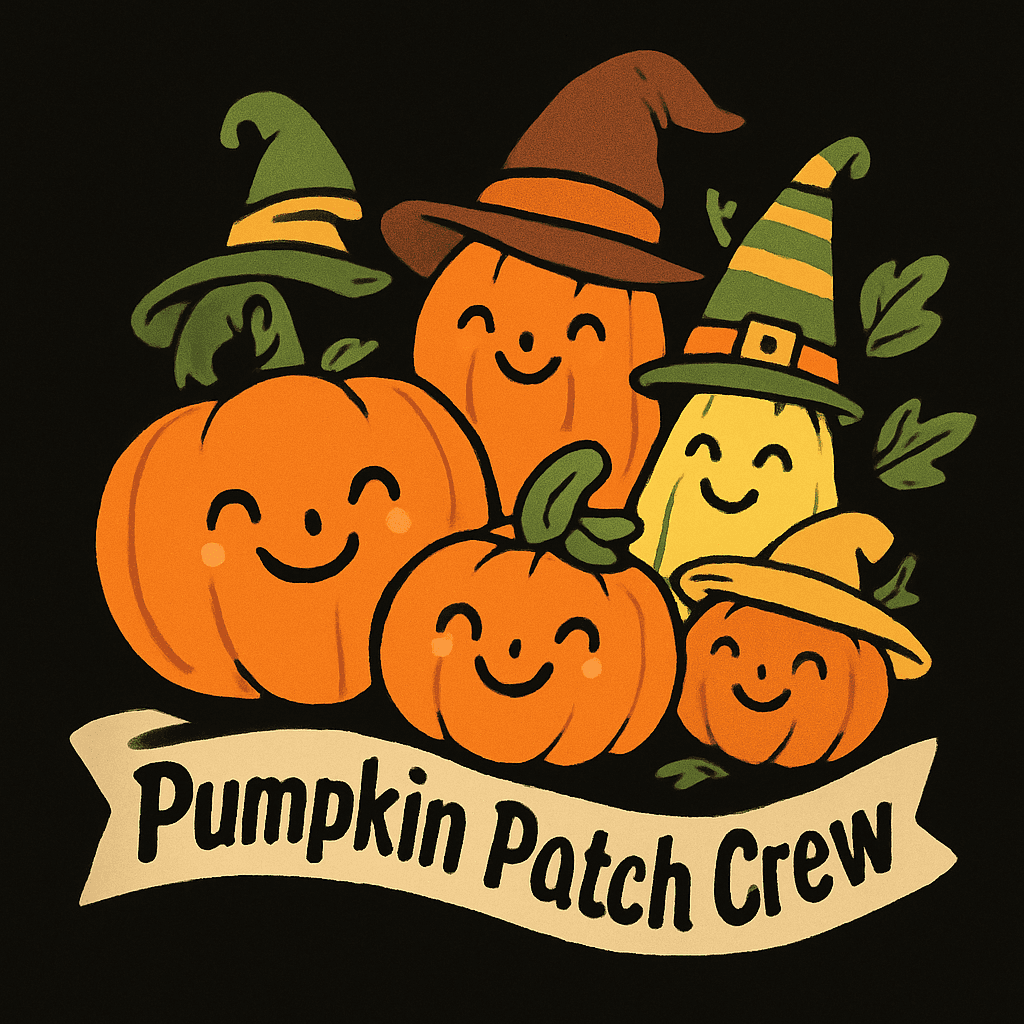 Happy Pumpkin Patch Crew with Witch Hats
