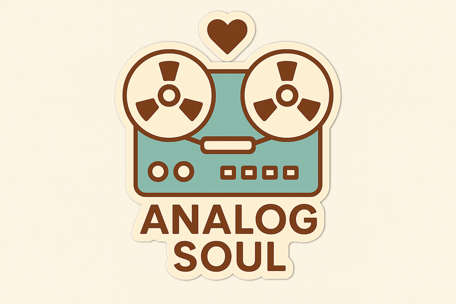 Retro Analog Tape Recorder with Heart Sticker