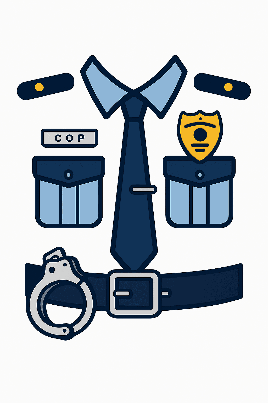 Cartoon Police Uniform Elements Design
