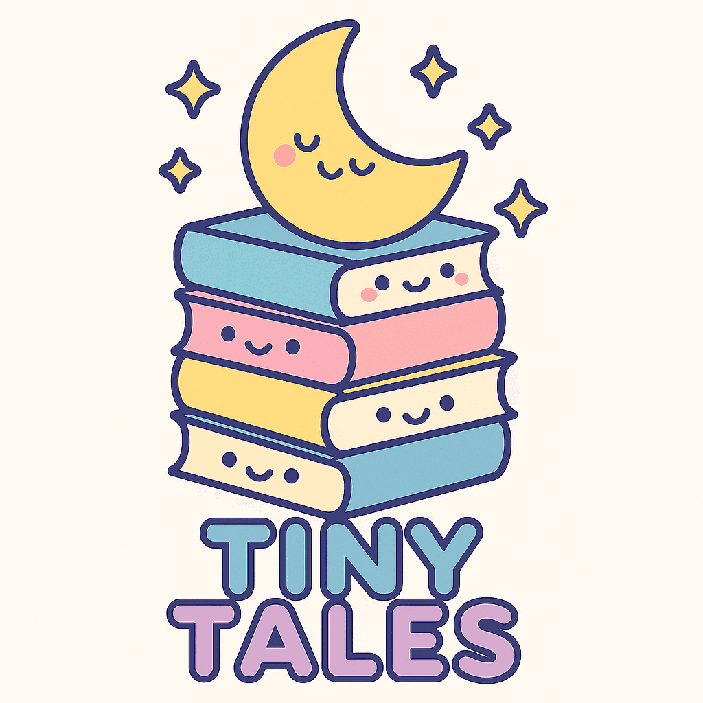Cute Smiling Books and Moon Logo for Kids' Stories