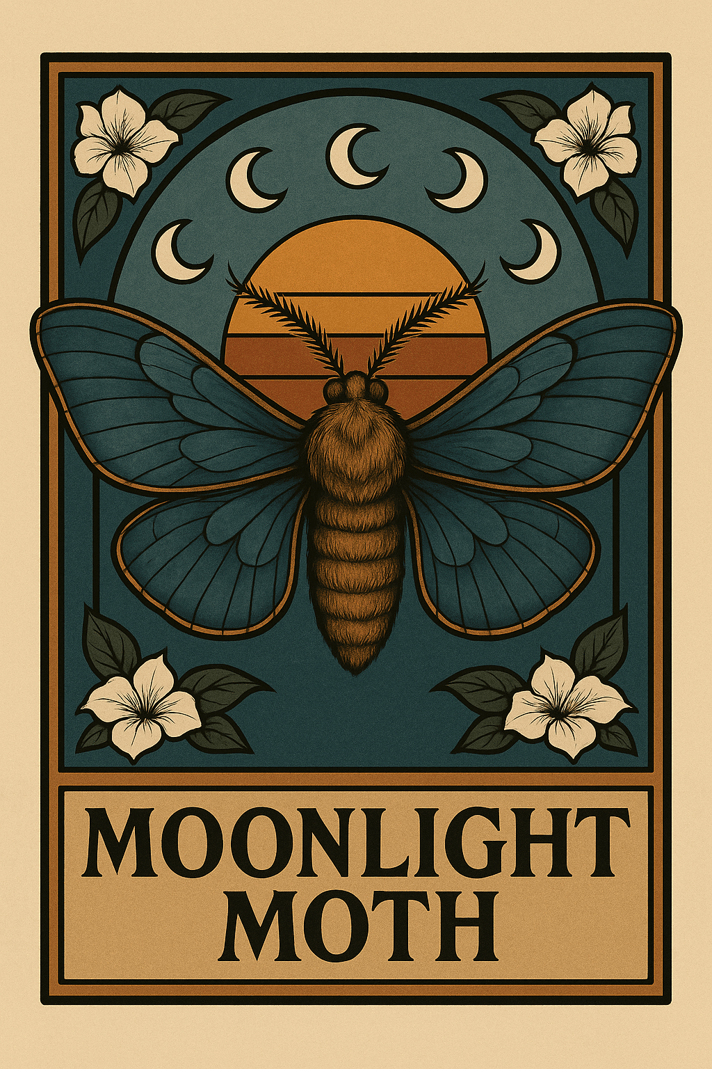 Moonlight Moth: A Vintage Nature Design