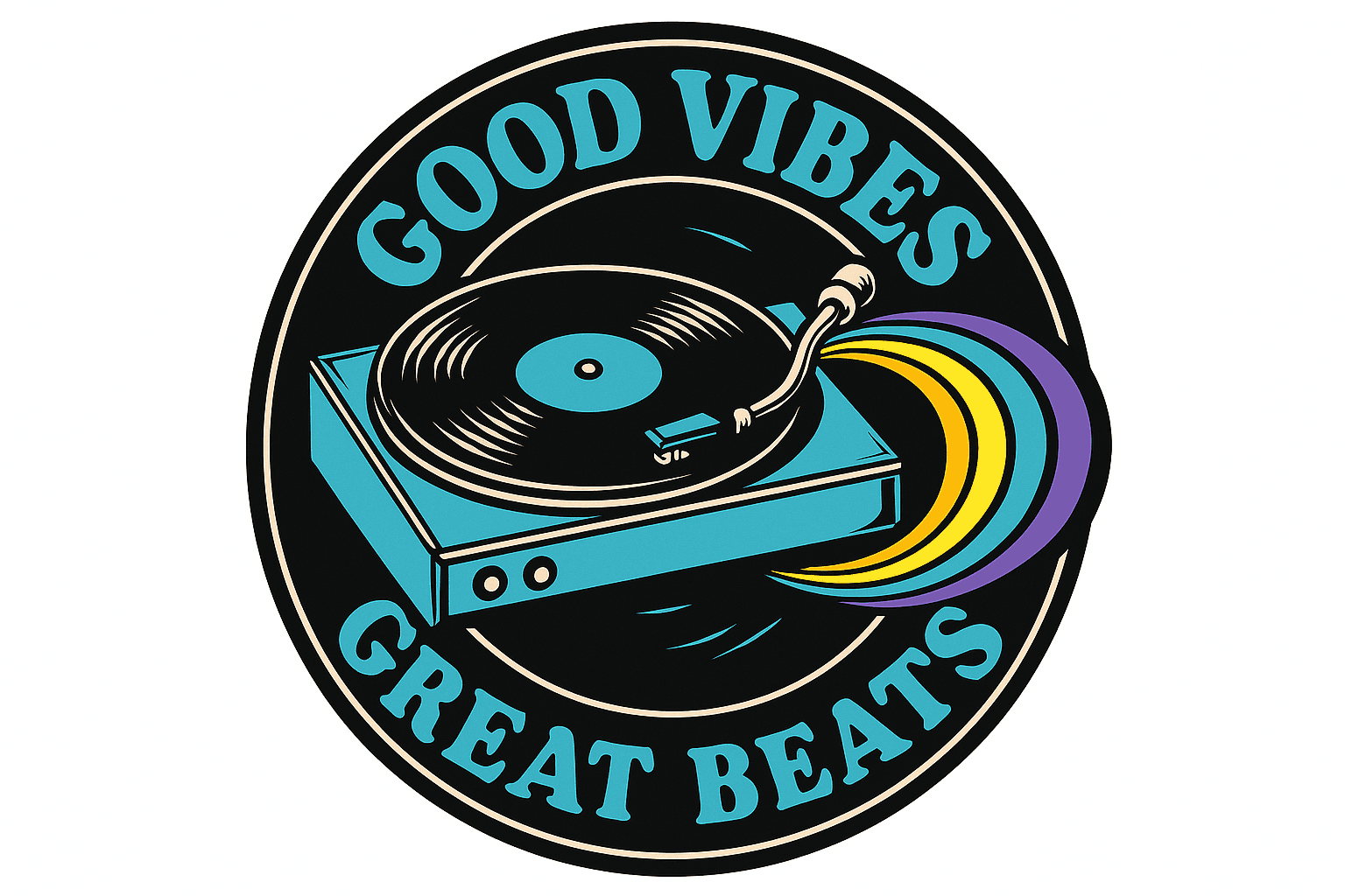 Retro Turntable with Good Vibes & Great Beats