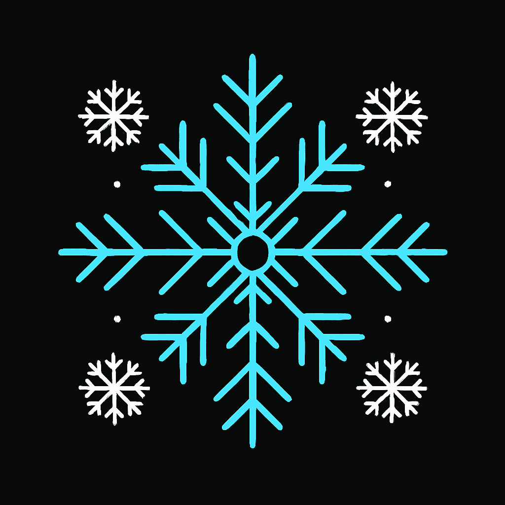 Simple Blue and White Snowflake Design