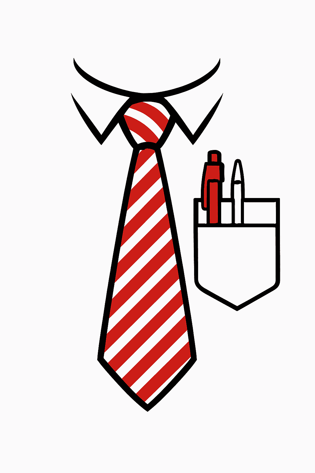 Classic Teacher Shirt with Tie and Pocket Pens