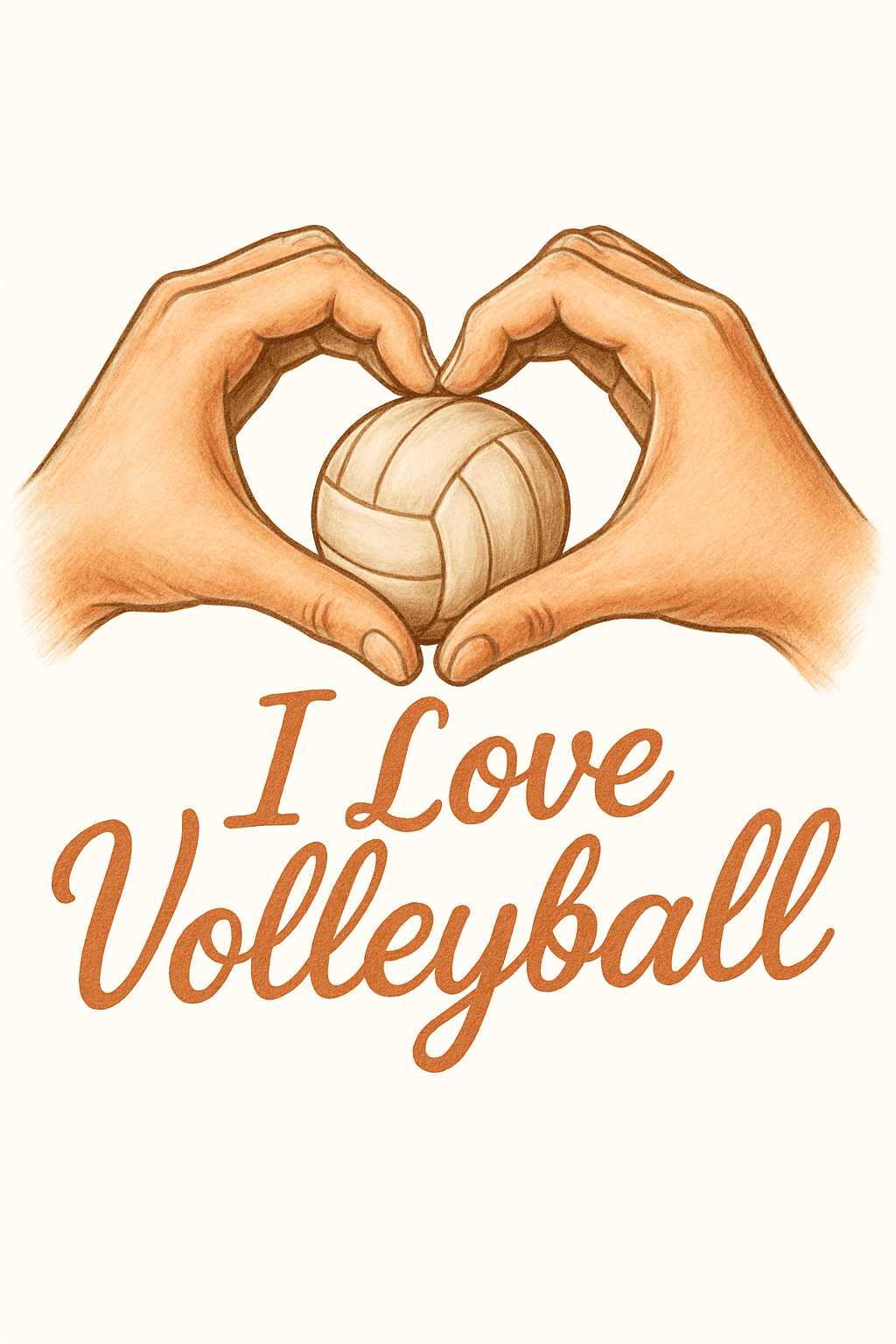 Love Volleyball Heart Hand Gesture Design