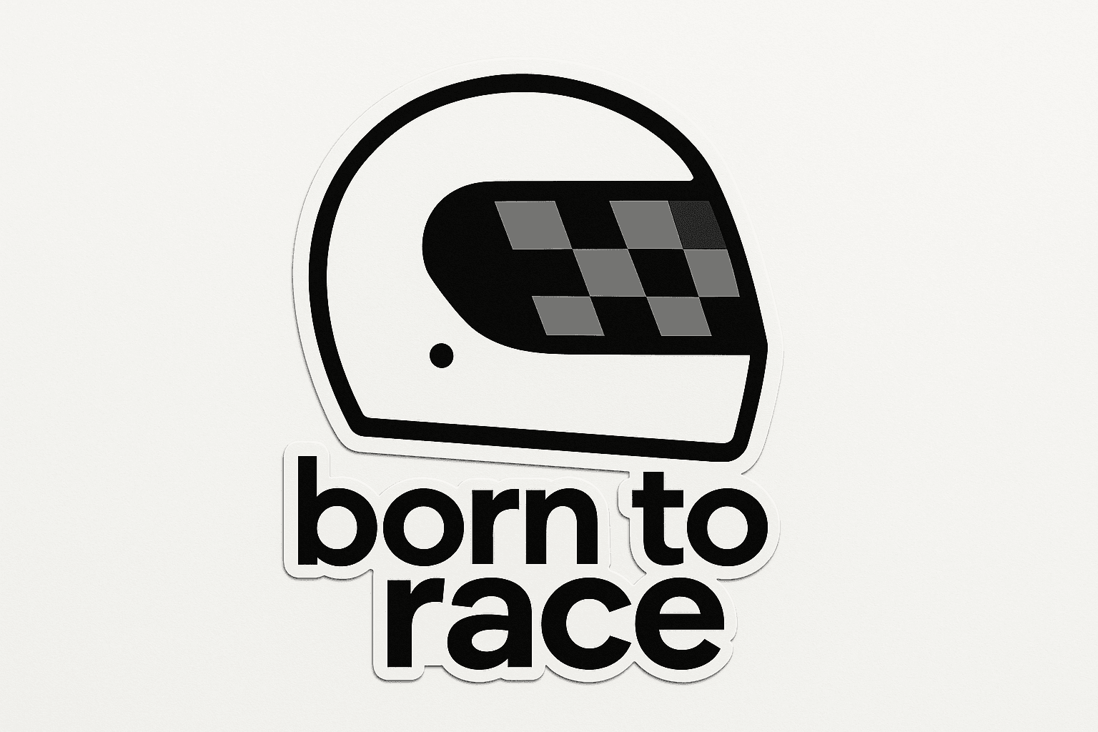 Minimalist Racing Helmet with Born to Race Text