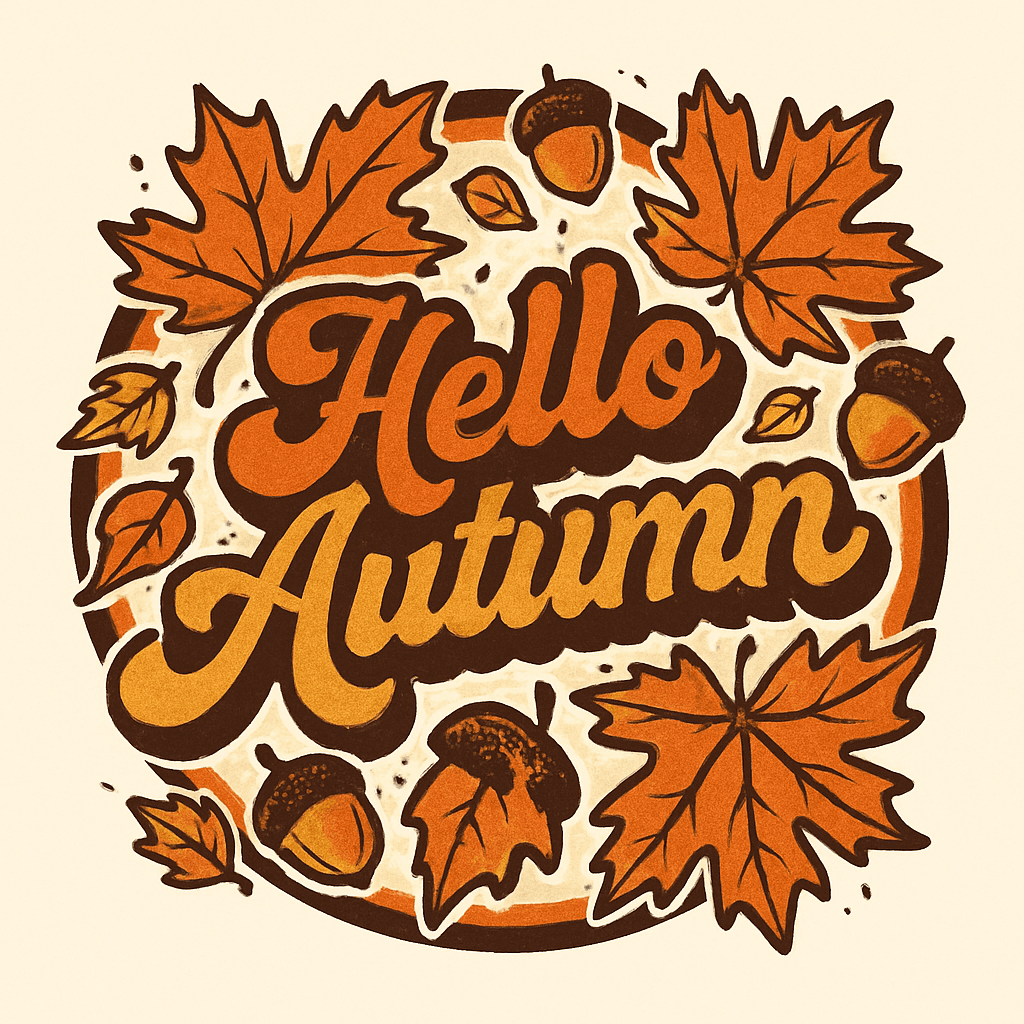 Hello Autumn - Cozy Fall Leaves & Acorns
