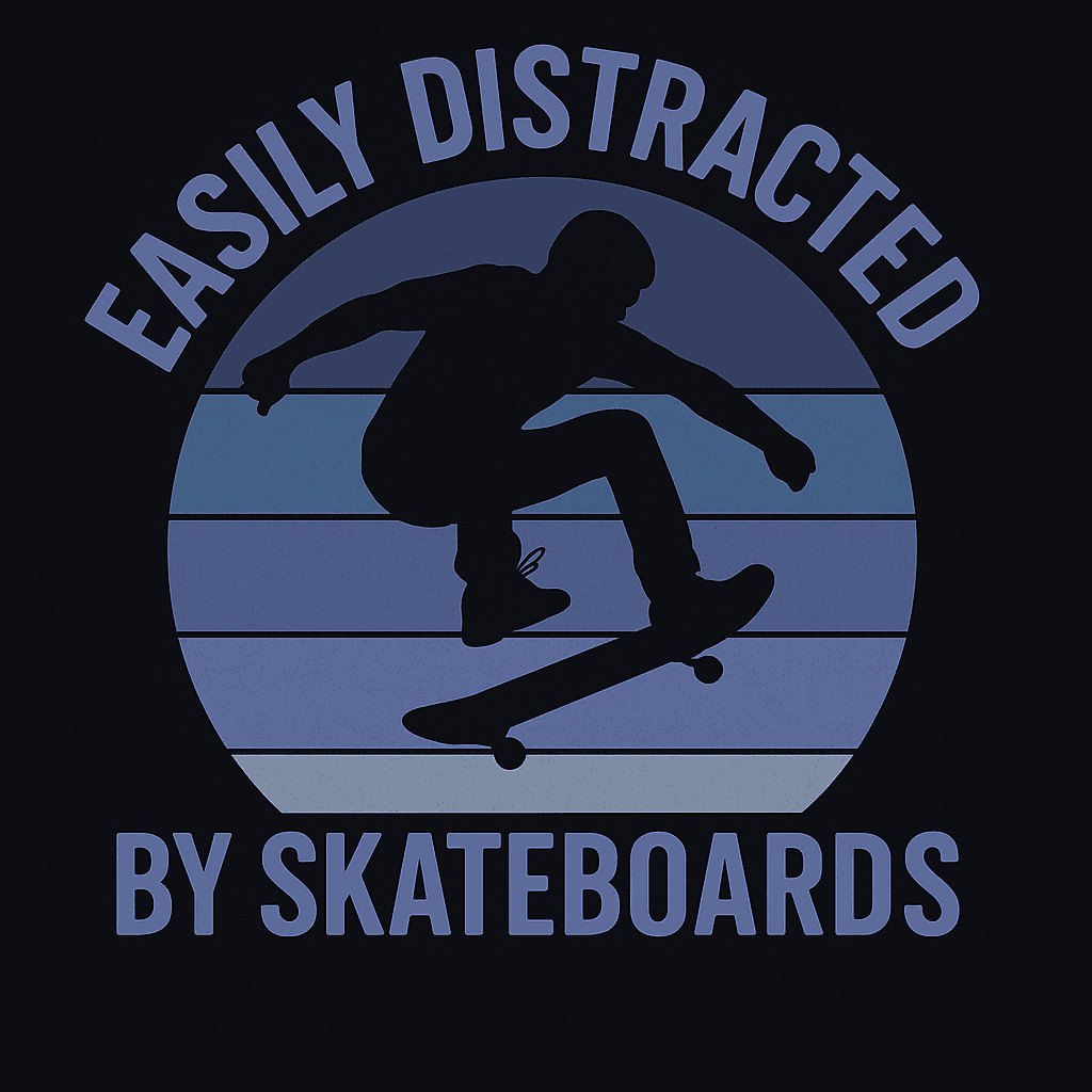 Easily Distracted by Skateboards Silhouette Tee