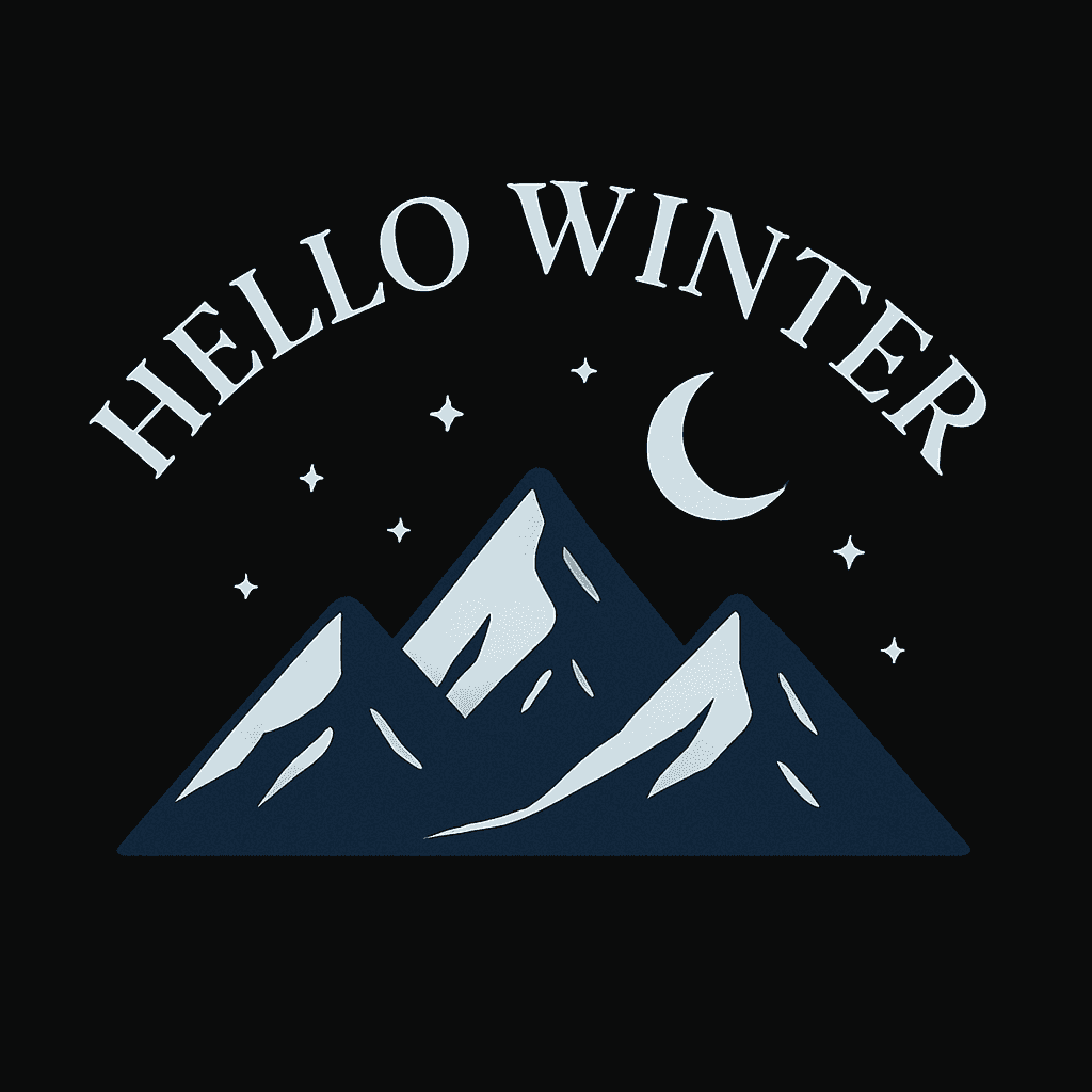 Hello Winter Night Mountain Design