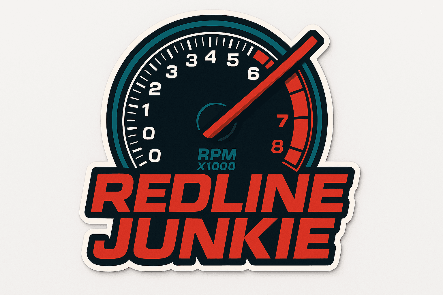 Redline Junkie Speedometer Racing Sticker