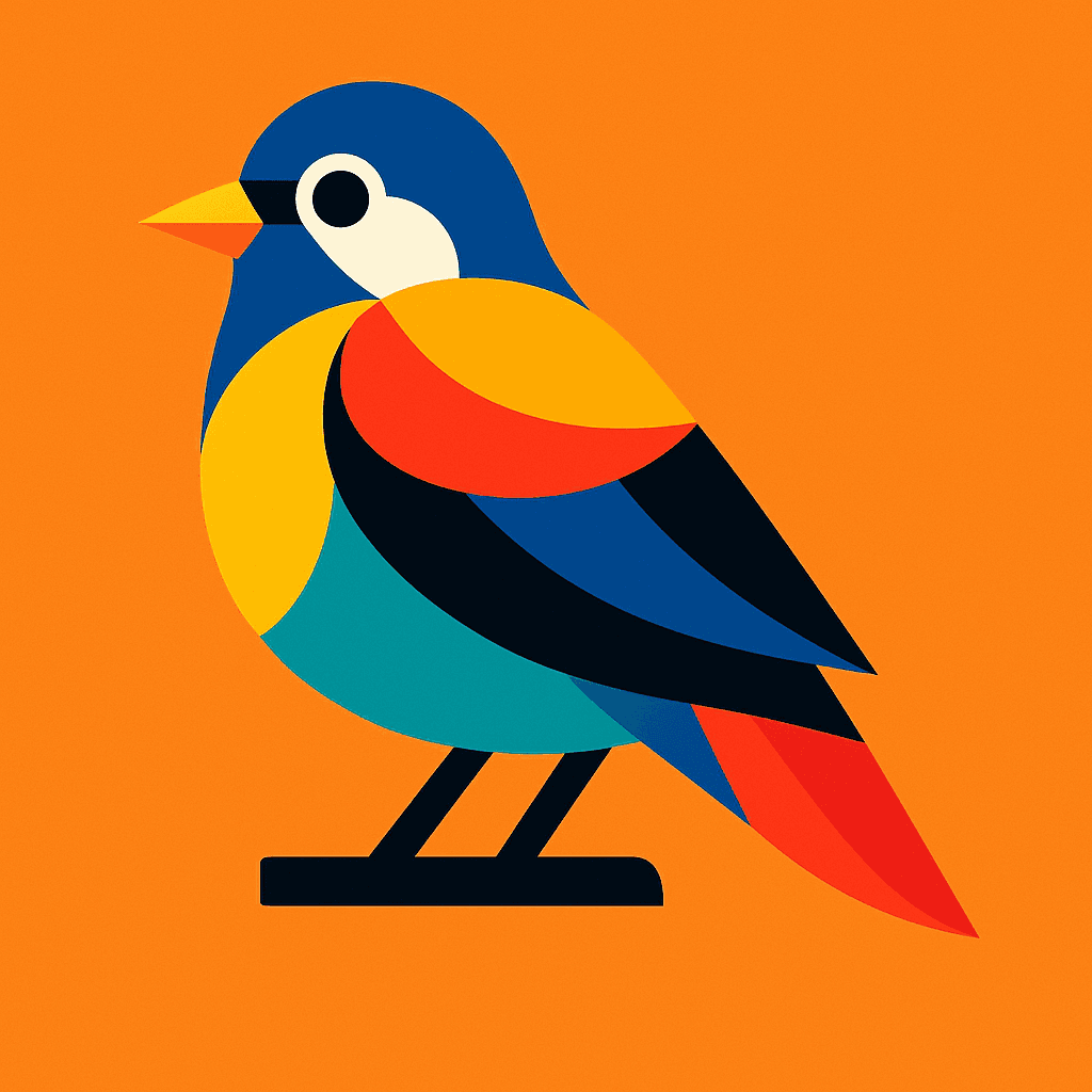 Colorful Geometric Bird Illustration