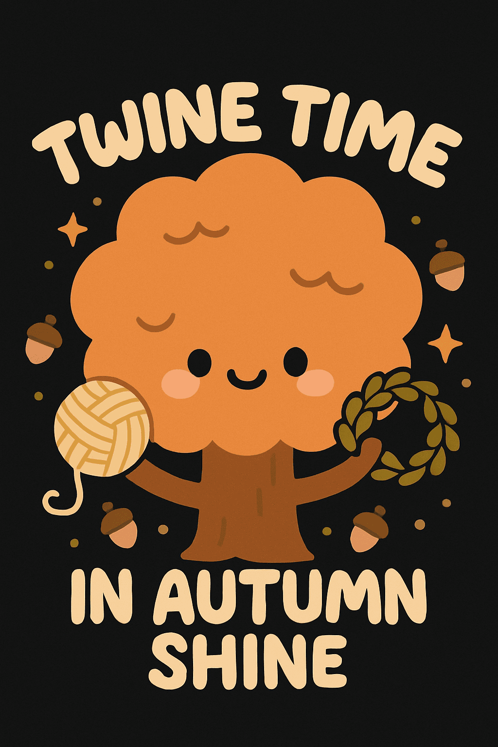 Twine Time in Autumn Shine Cute Tree Design