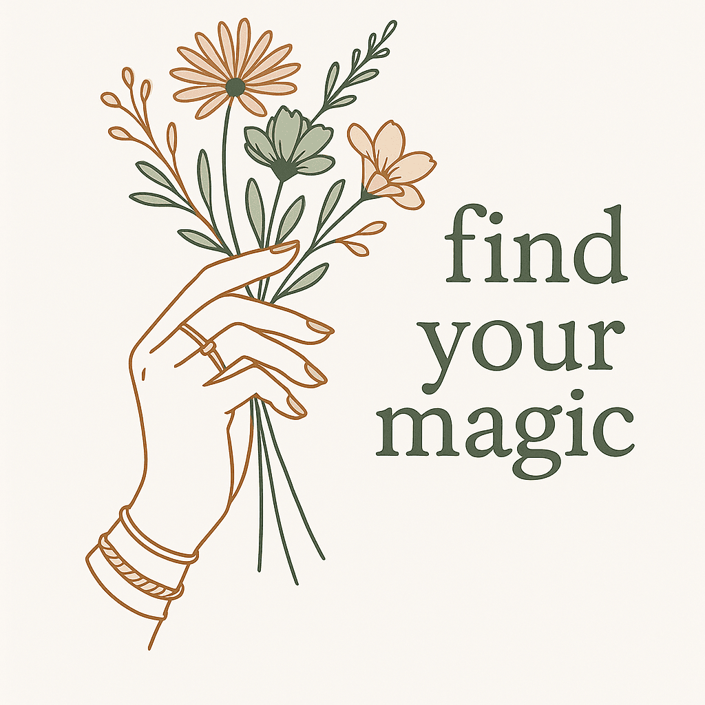 Elegant Hand Holding Wildflowers with Inspiring Quote