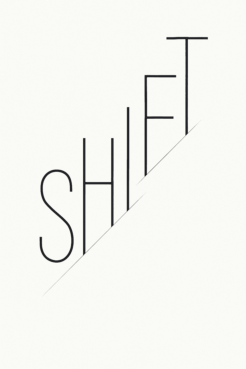 Shifted Minimalist Typography