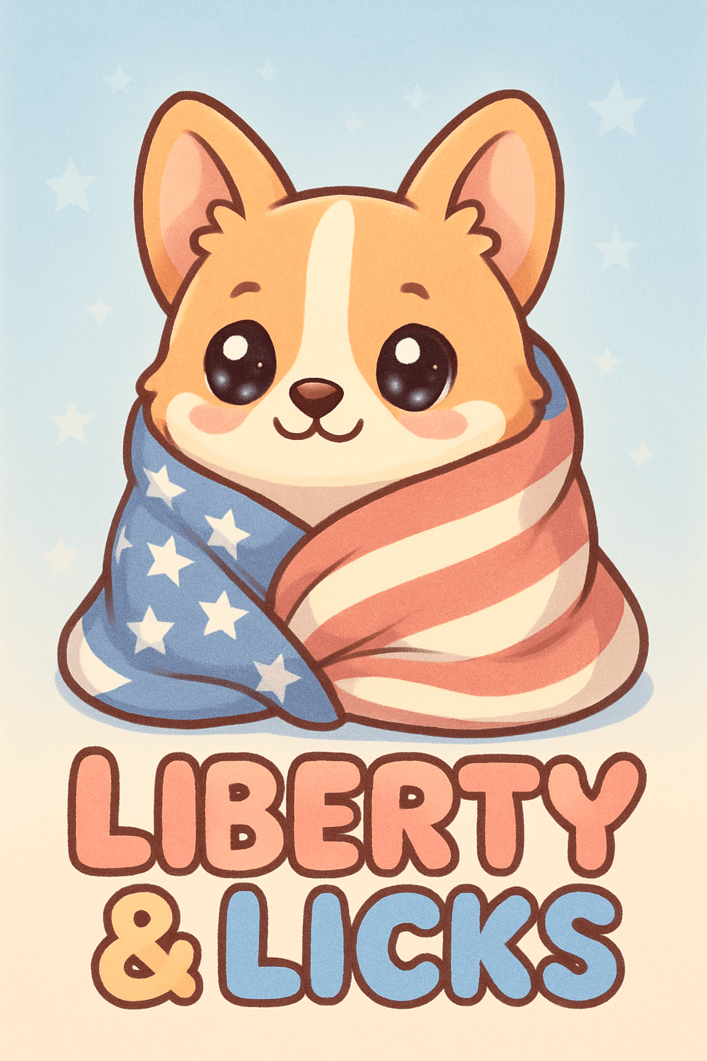 Corgi Wrapped in Freedom
