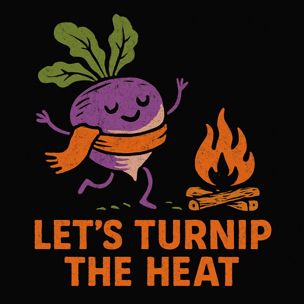 Let's Turnip the Heat - Fun Veggie Pun Design
