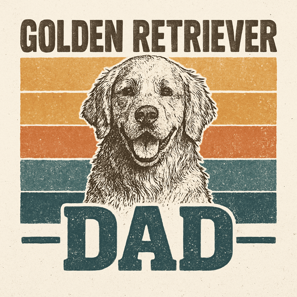 Vintage Golden Retriever Dad