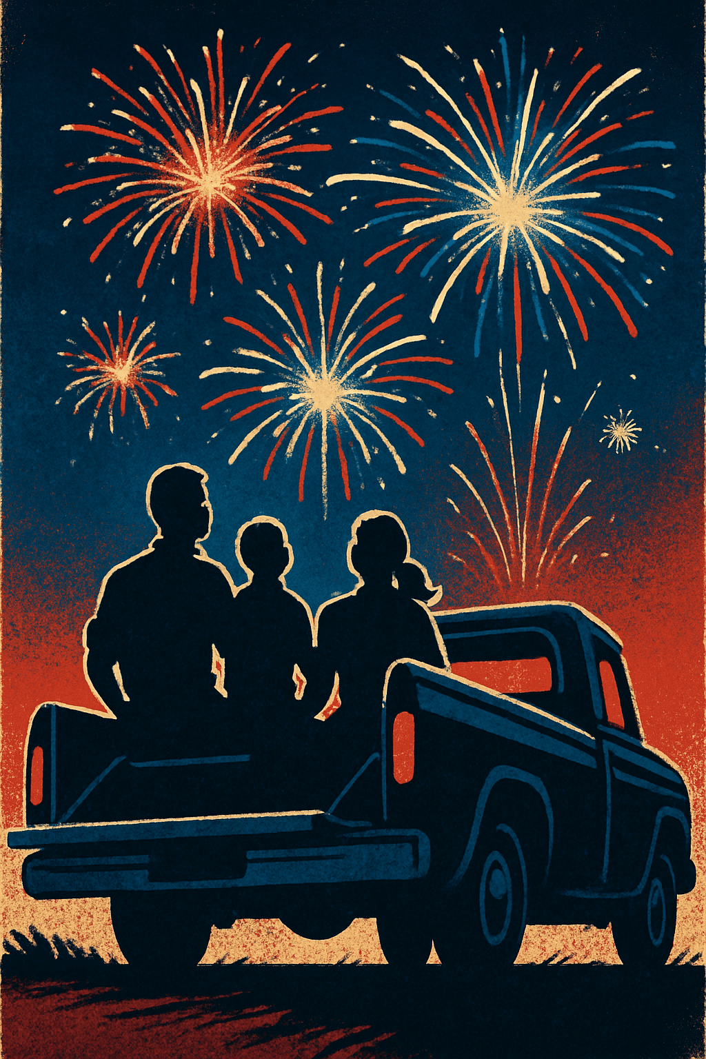 Fireworks Night from the Truck Bed