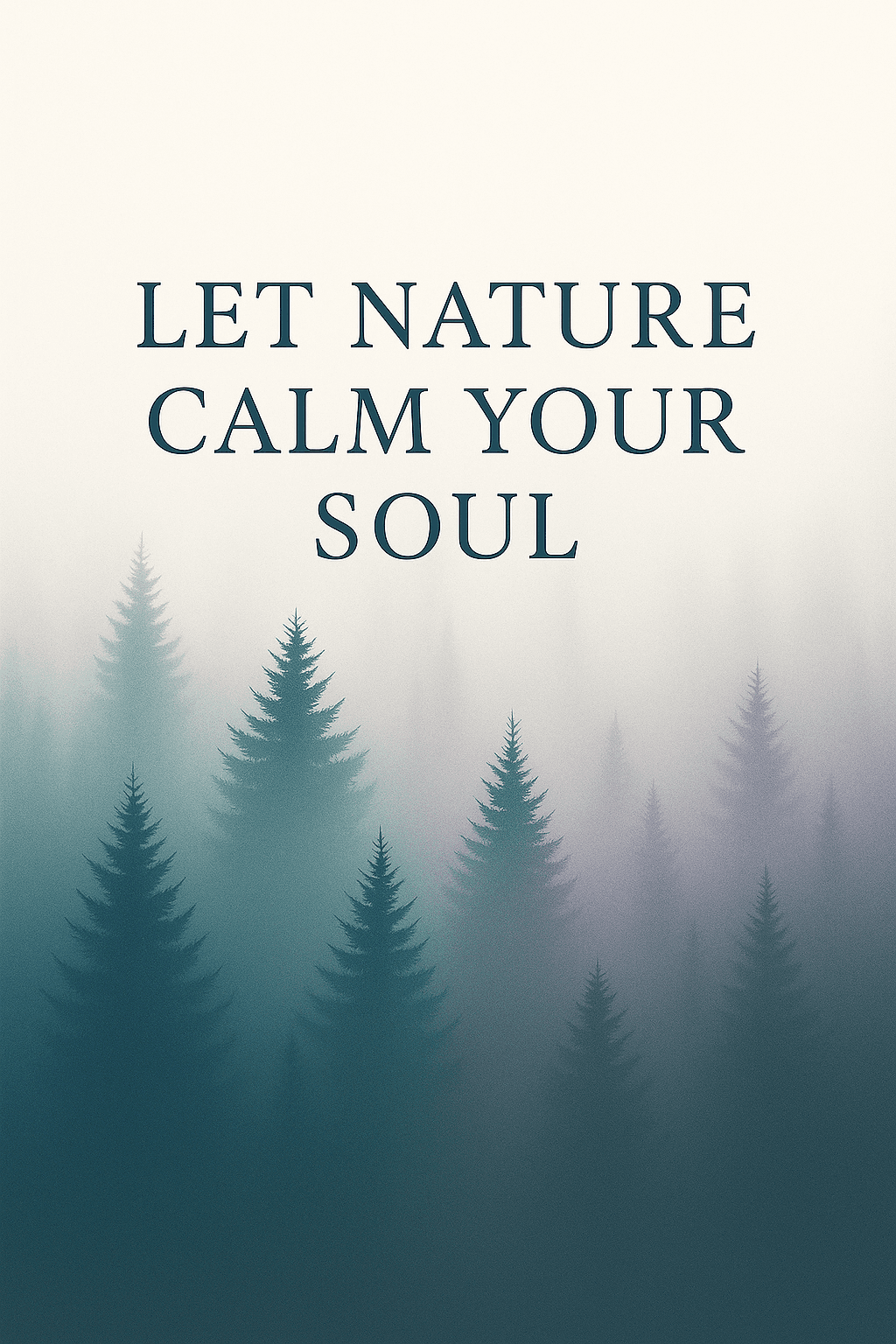 Mist-Covered Pine Forest Serenity Poster