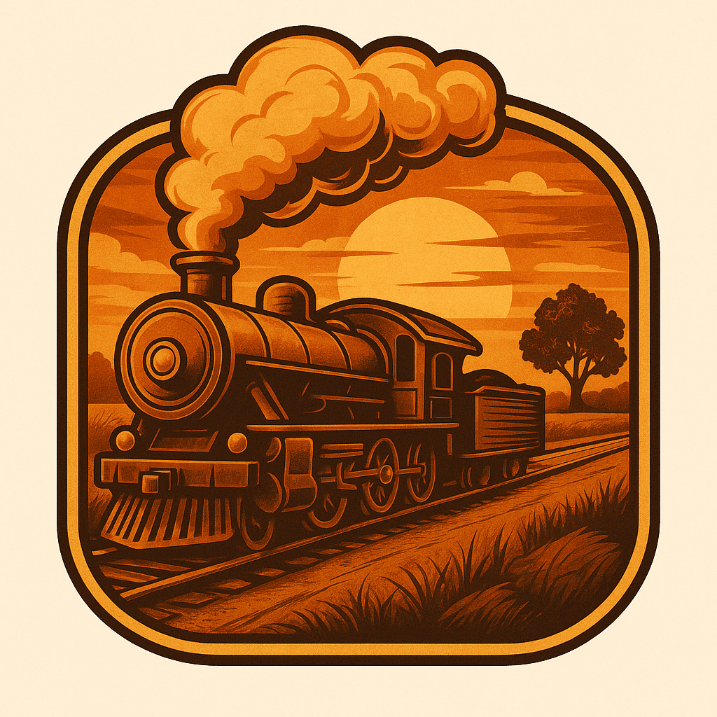 Vintage Steam Train at Sunset Sticker