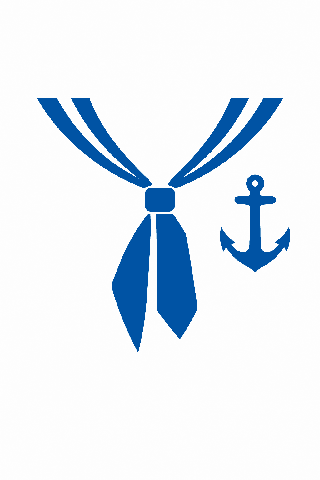 Nautical Sailor Scarf and Anchor Icon