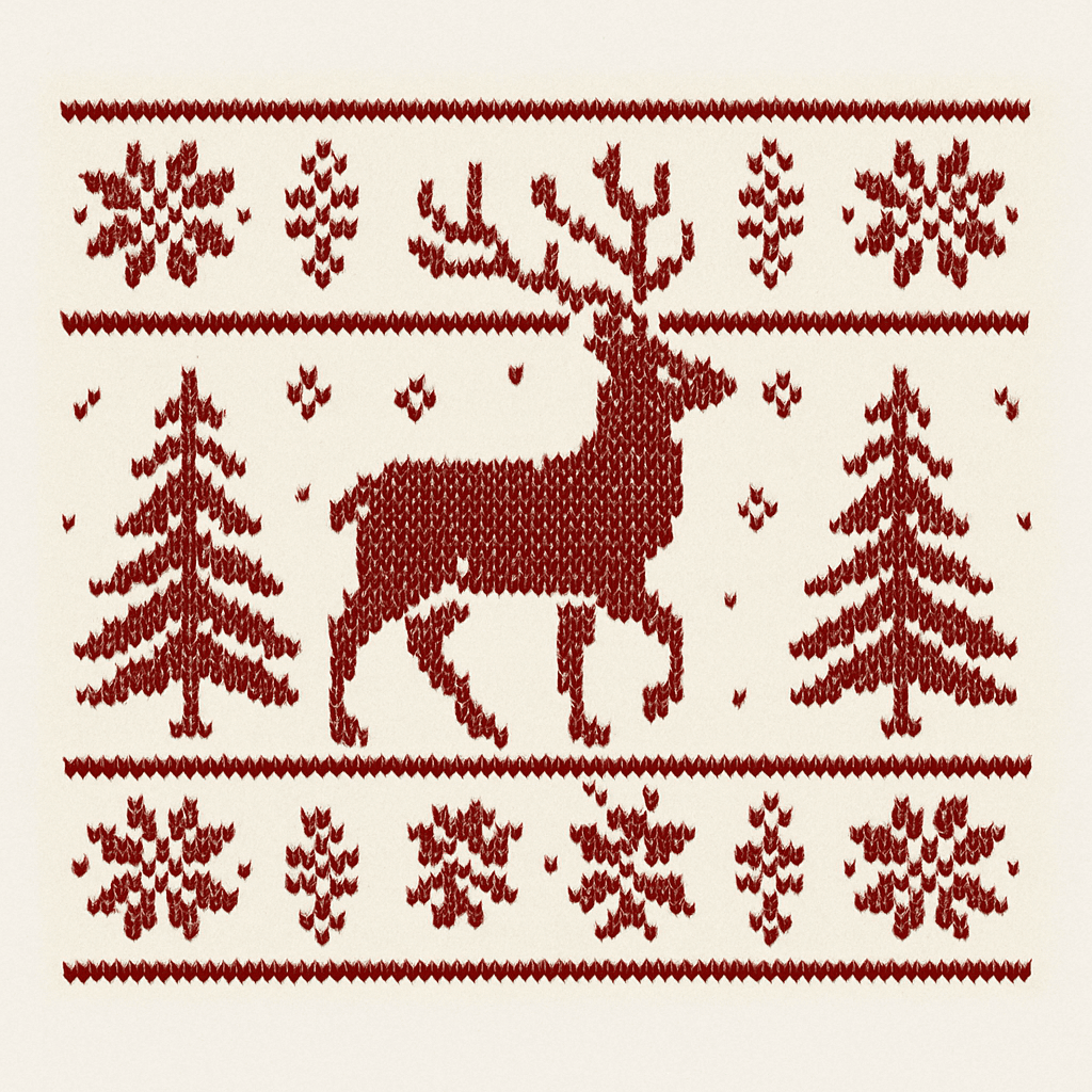 Classic Red Reindeer Knit Pattern