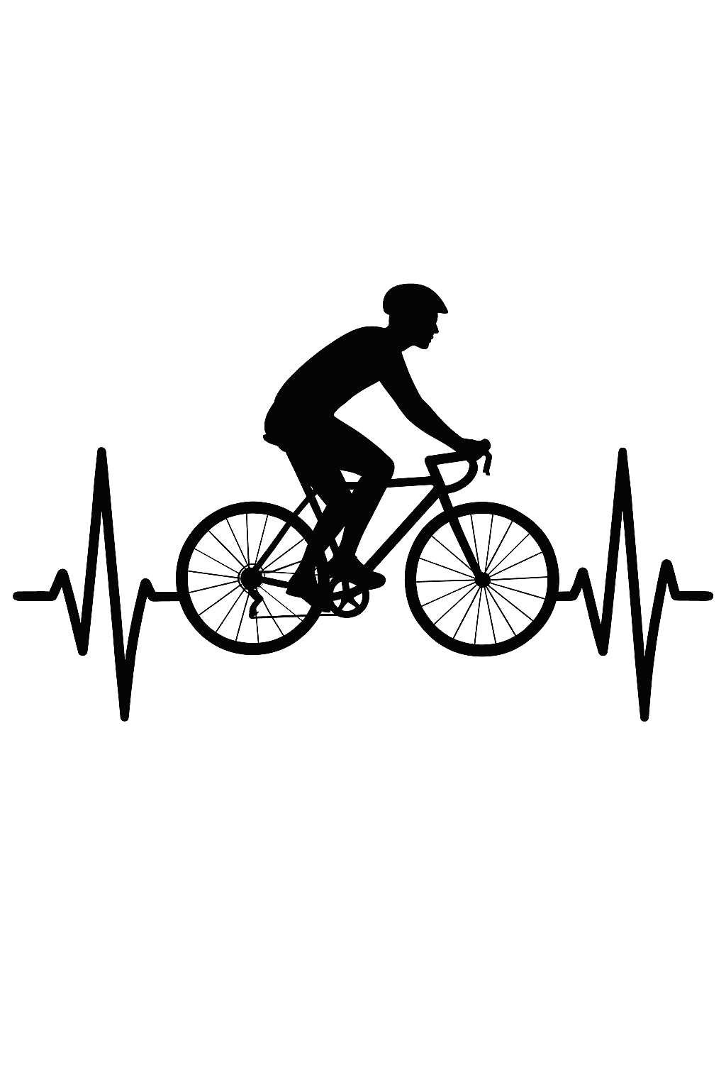 Heartbeat Cycling Silhouette Tee Design