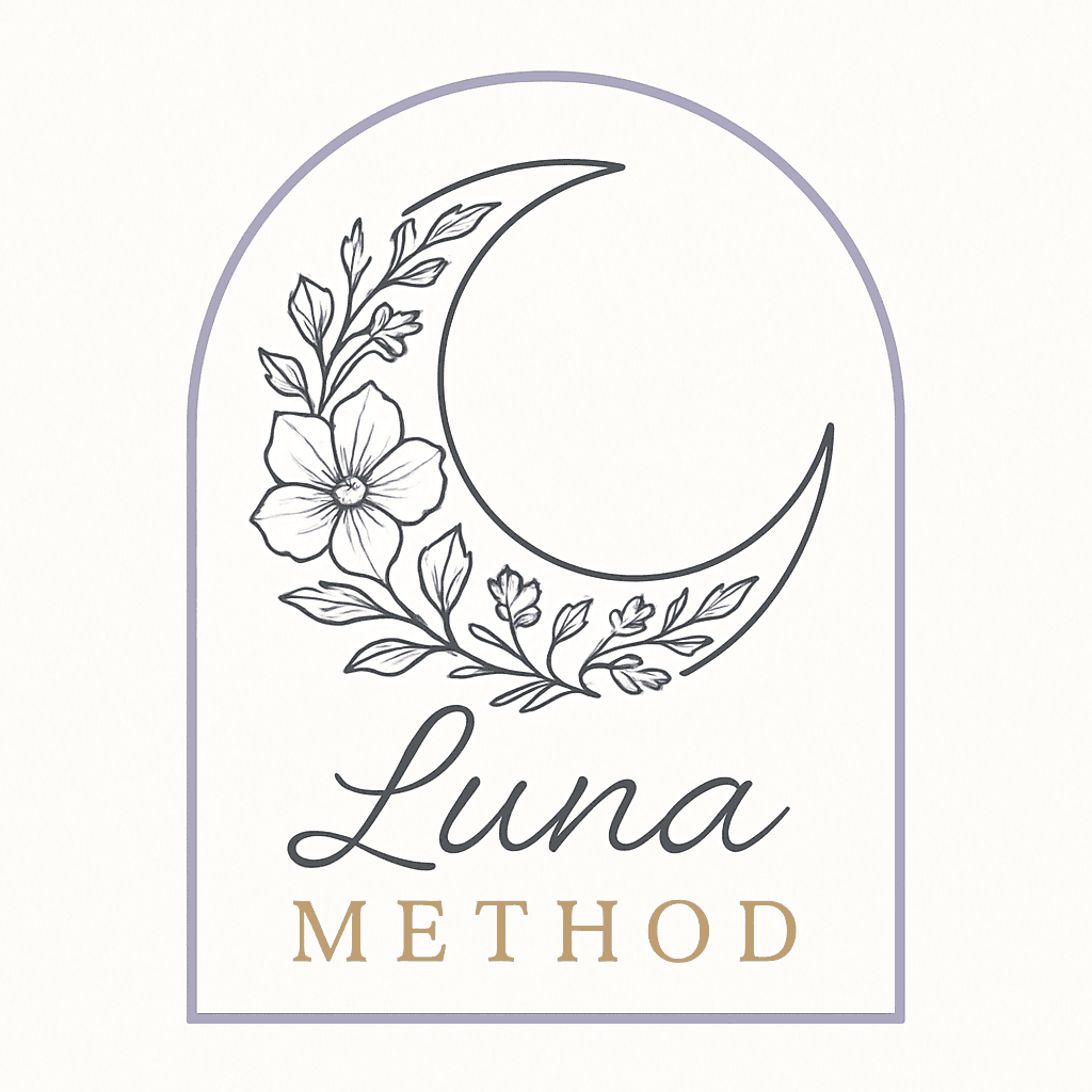 Elegant Crescent Moon with Floral Accents Logo