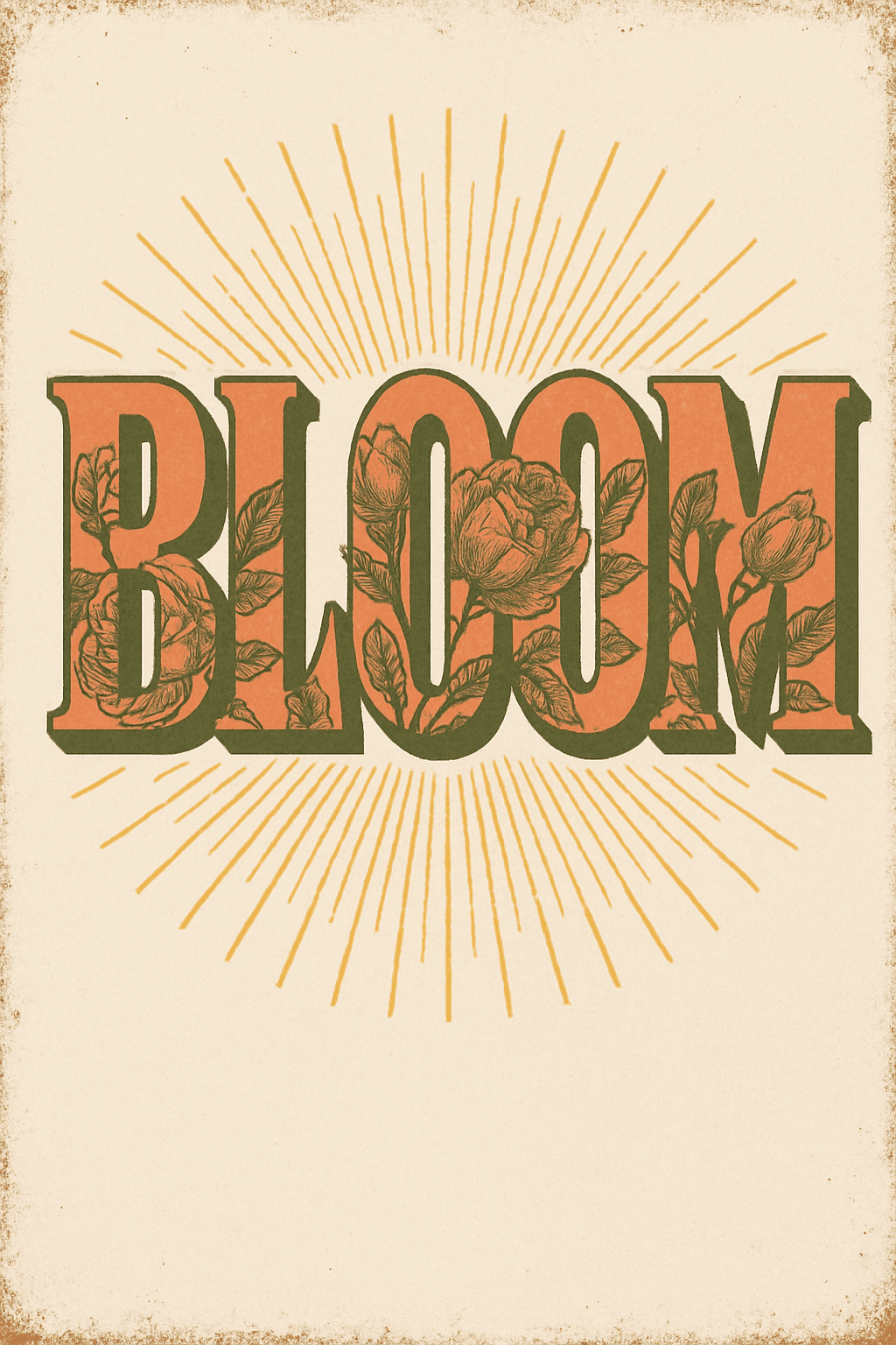 Vintage Bloom Floral Typography