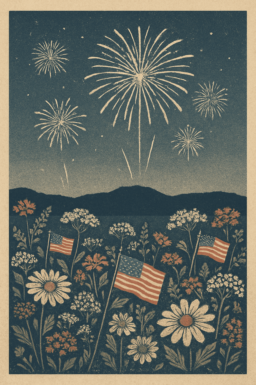Fireworks and Flowers: A Patriotic Celebration