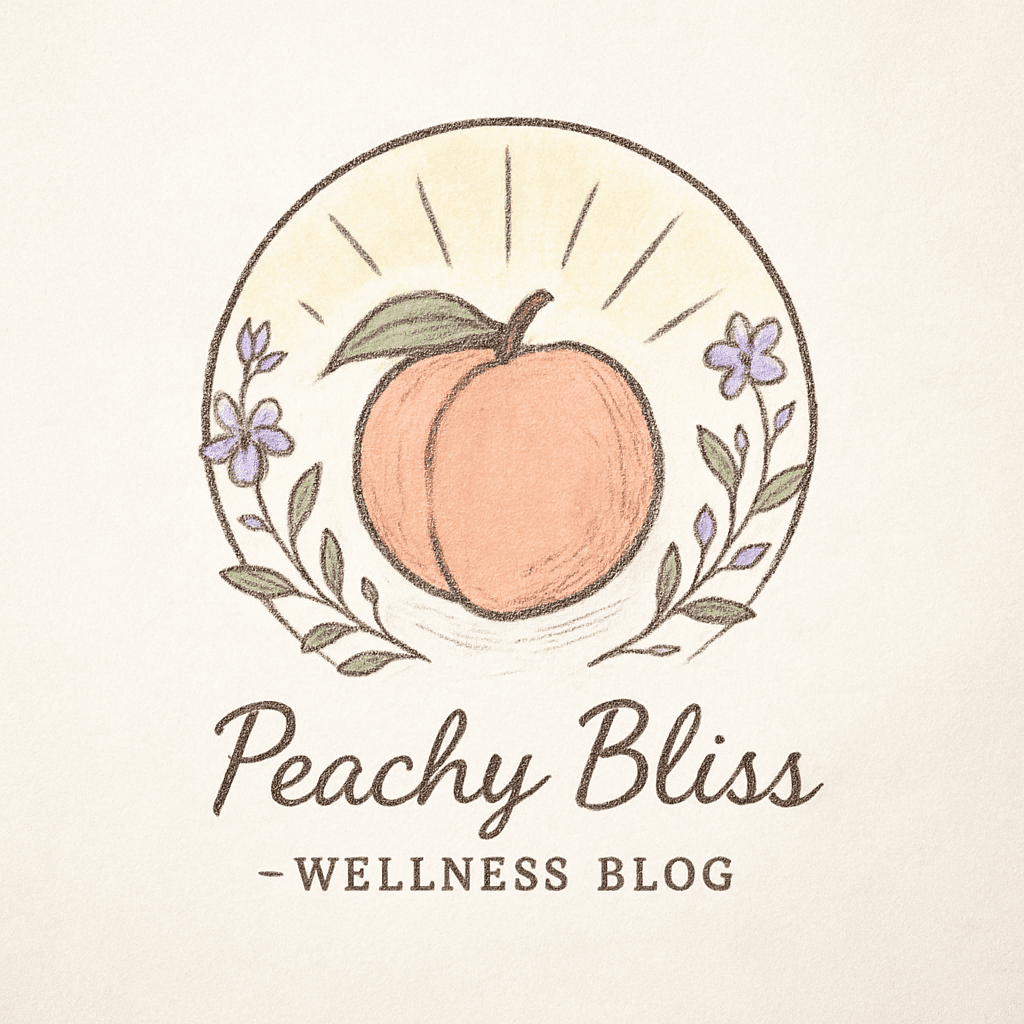 Peachy Bliss Wellness Blog Logo with Floral Touch