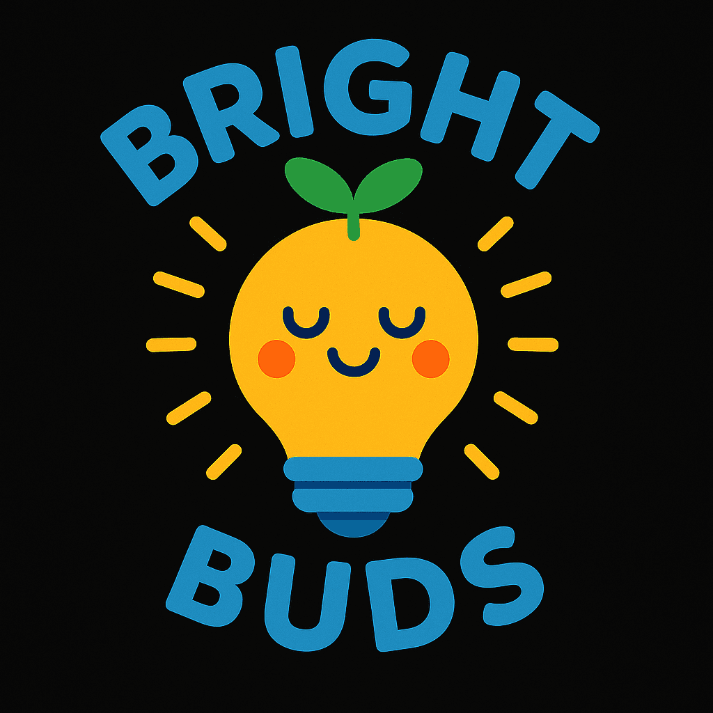 Bright Buds Cute Lightbulb Logo