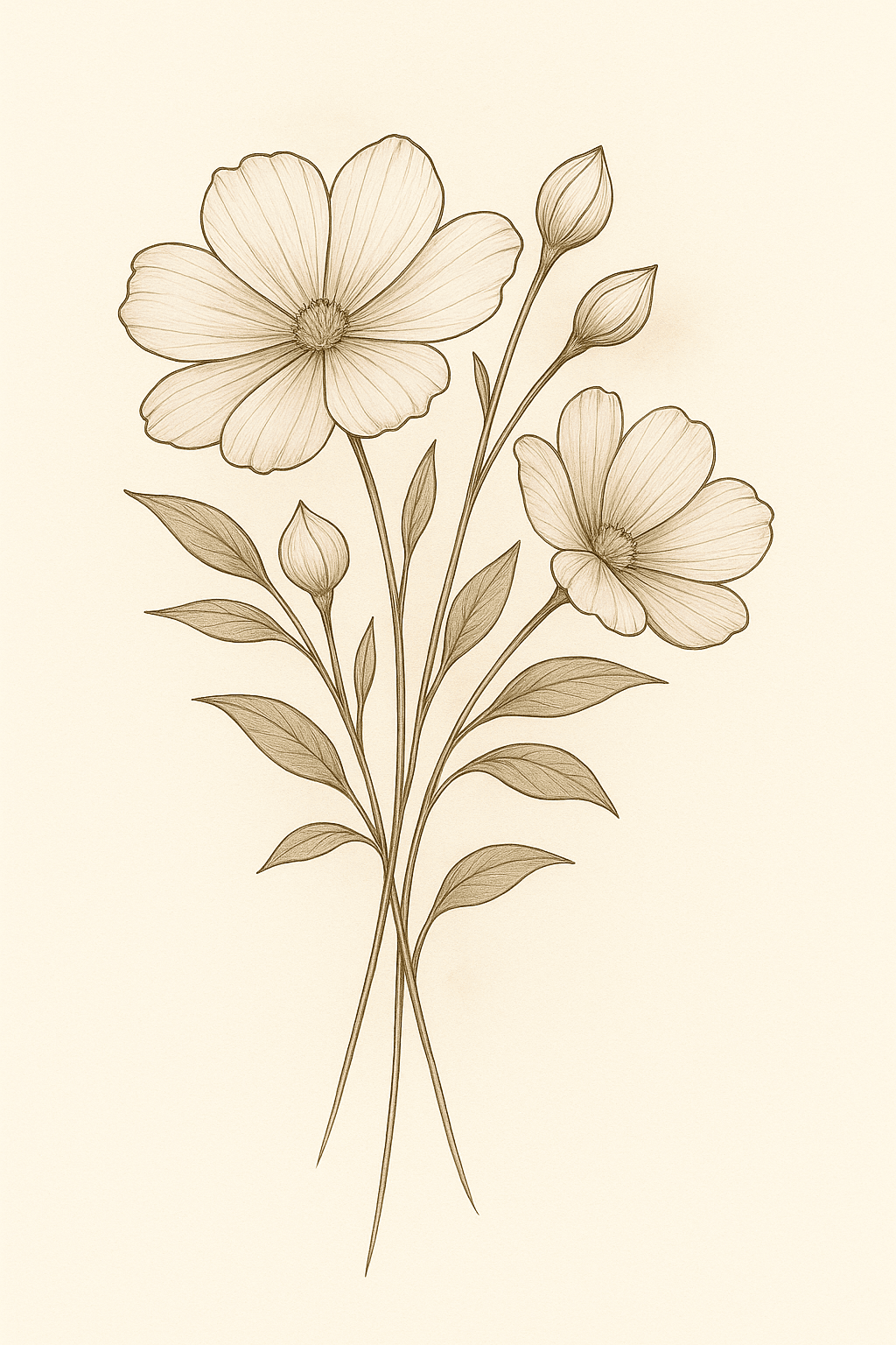 Delicate Vintage Botanical Sketch