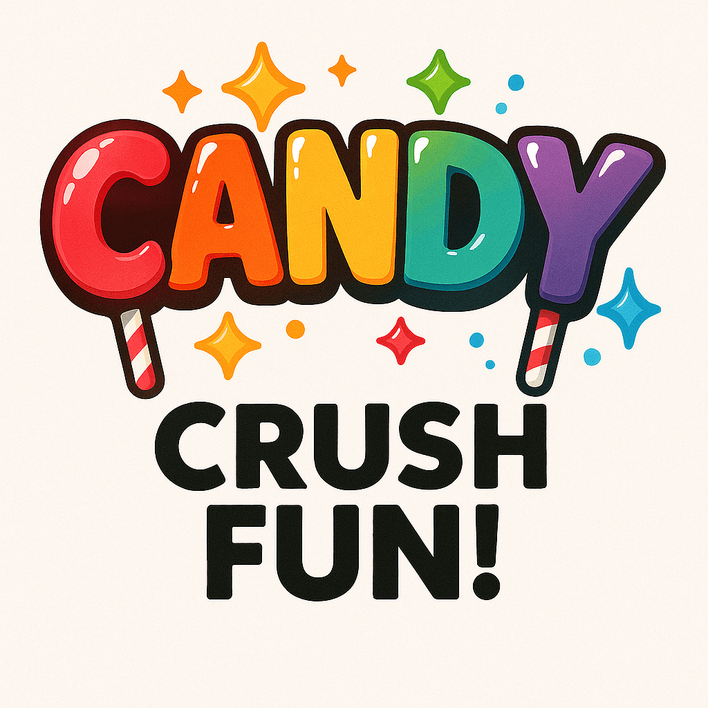 Colorful Candy Pops Logo with Sparkles