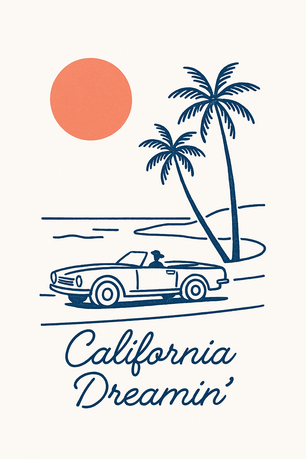 California Dreamin' Vintage Convertible Scene