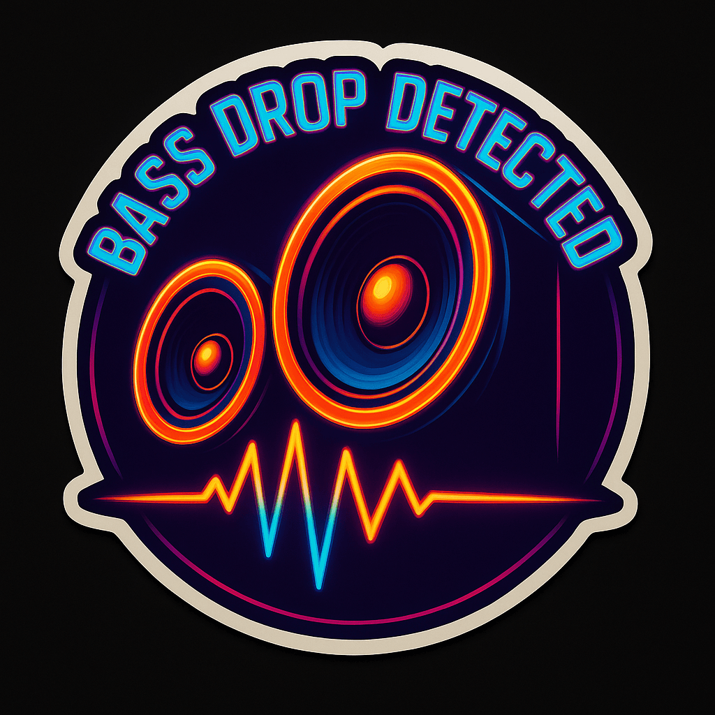 Neon Bass Drop Speaker Vibes Sticker