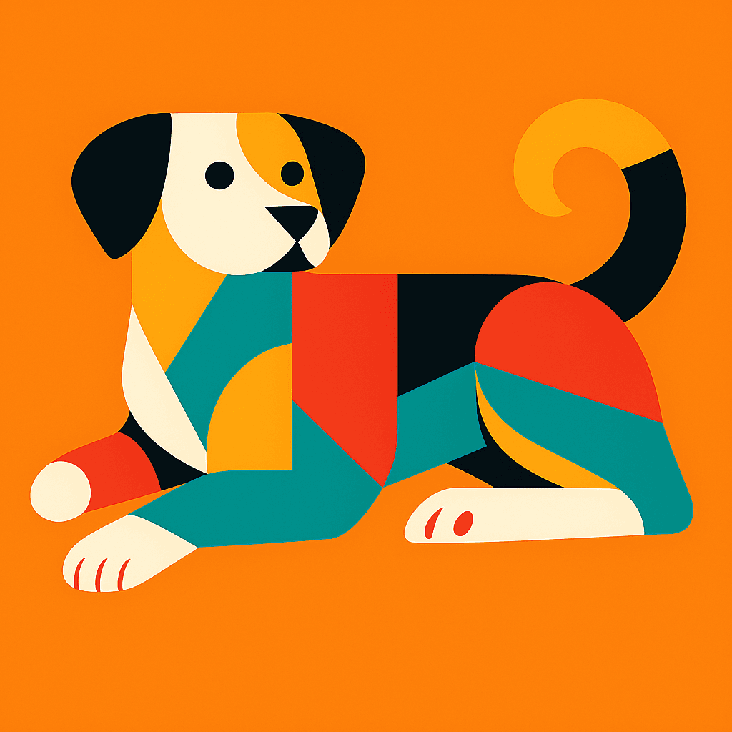 Colorful Geometric Dog Illustration