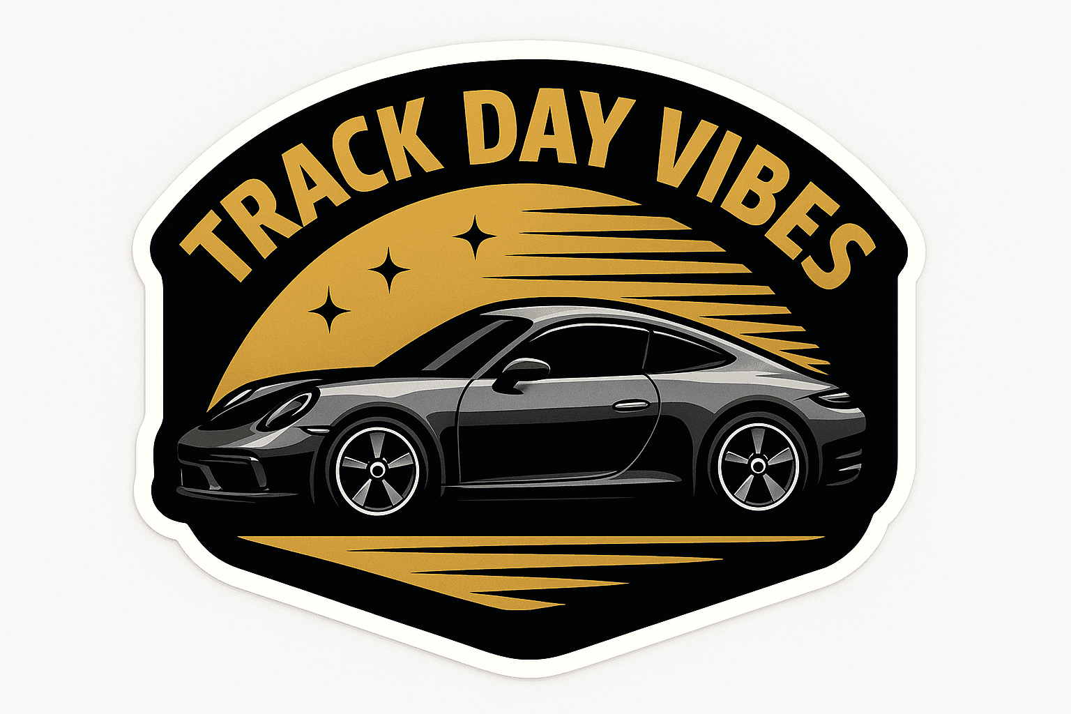 Sleek Sports Car Track Day Sticker