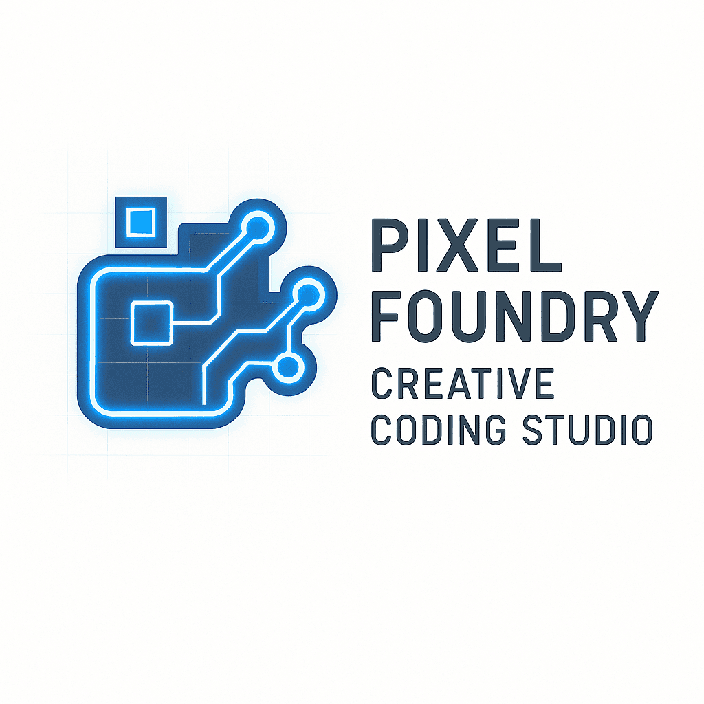 Pixel Foundry Neon Tech Logo