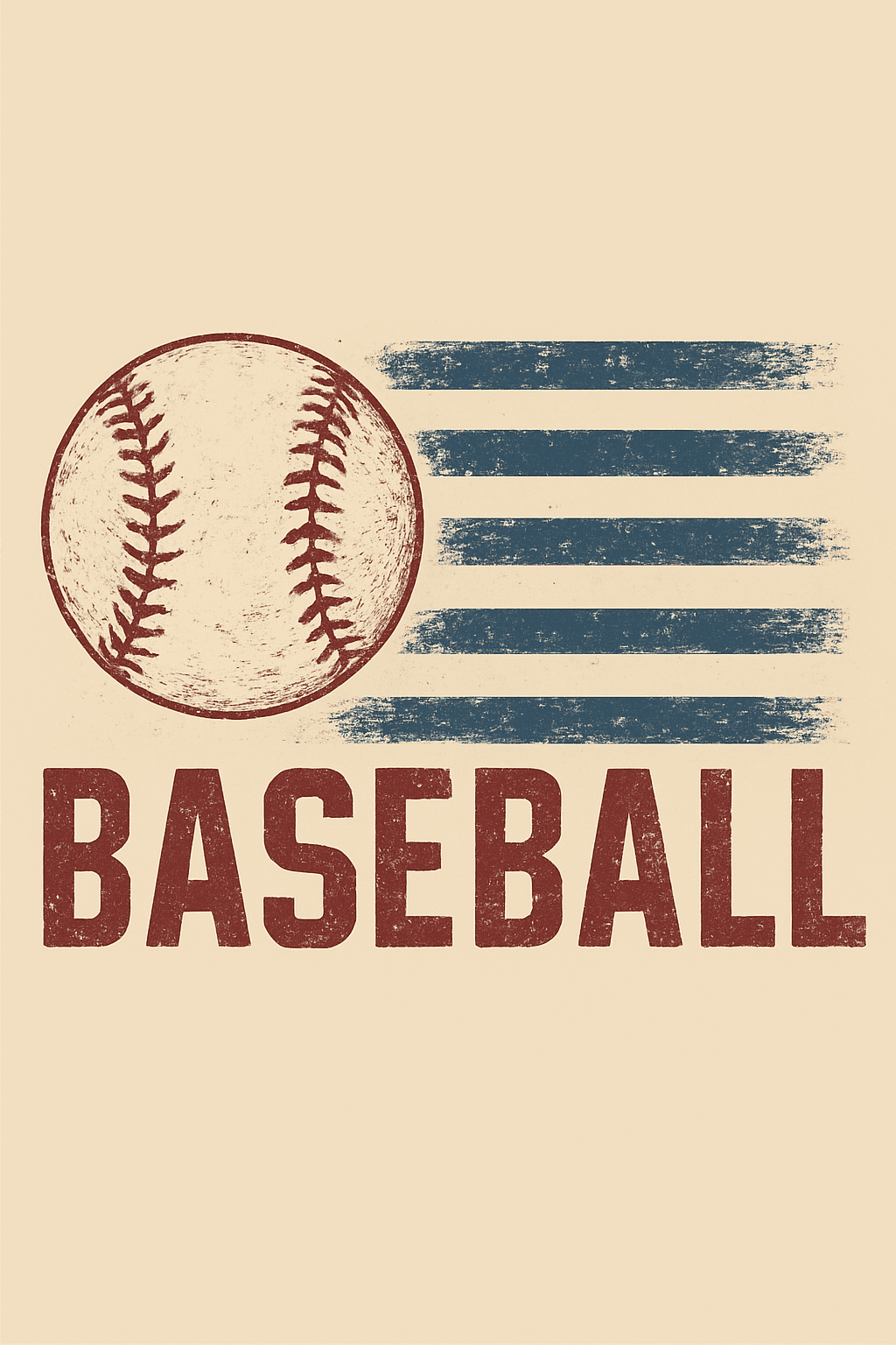 Vintage Baseball Flag T-Shirt Design