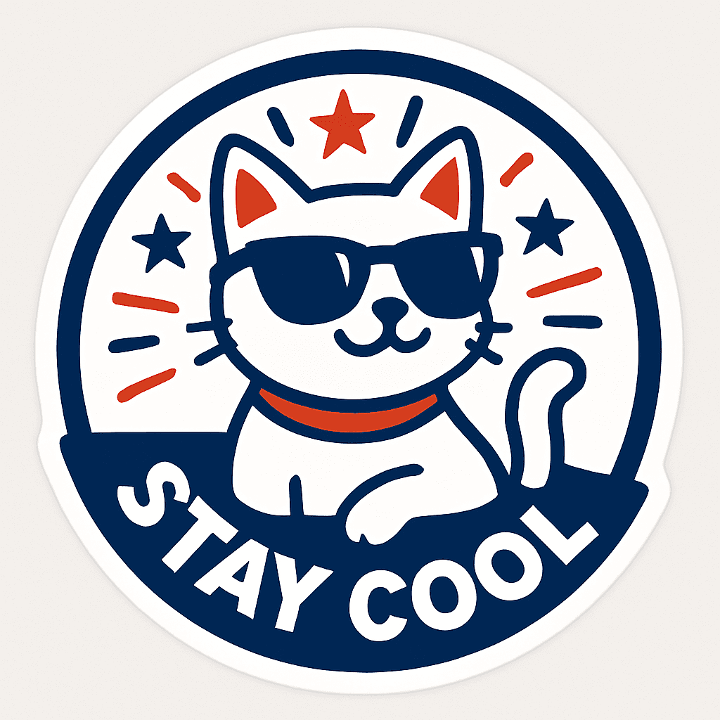 Stay Cool Cat Sticker
