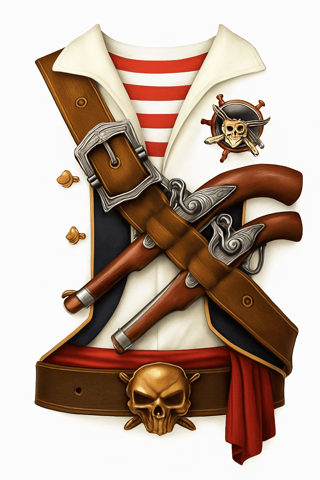 Classic Pirate Gear with Skull Emblem