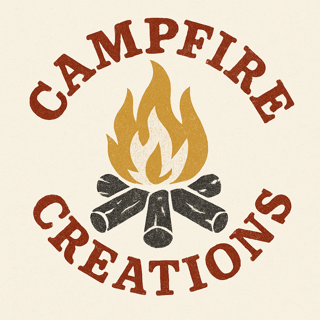 Rustic Campfire Logo with Vintage Texture