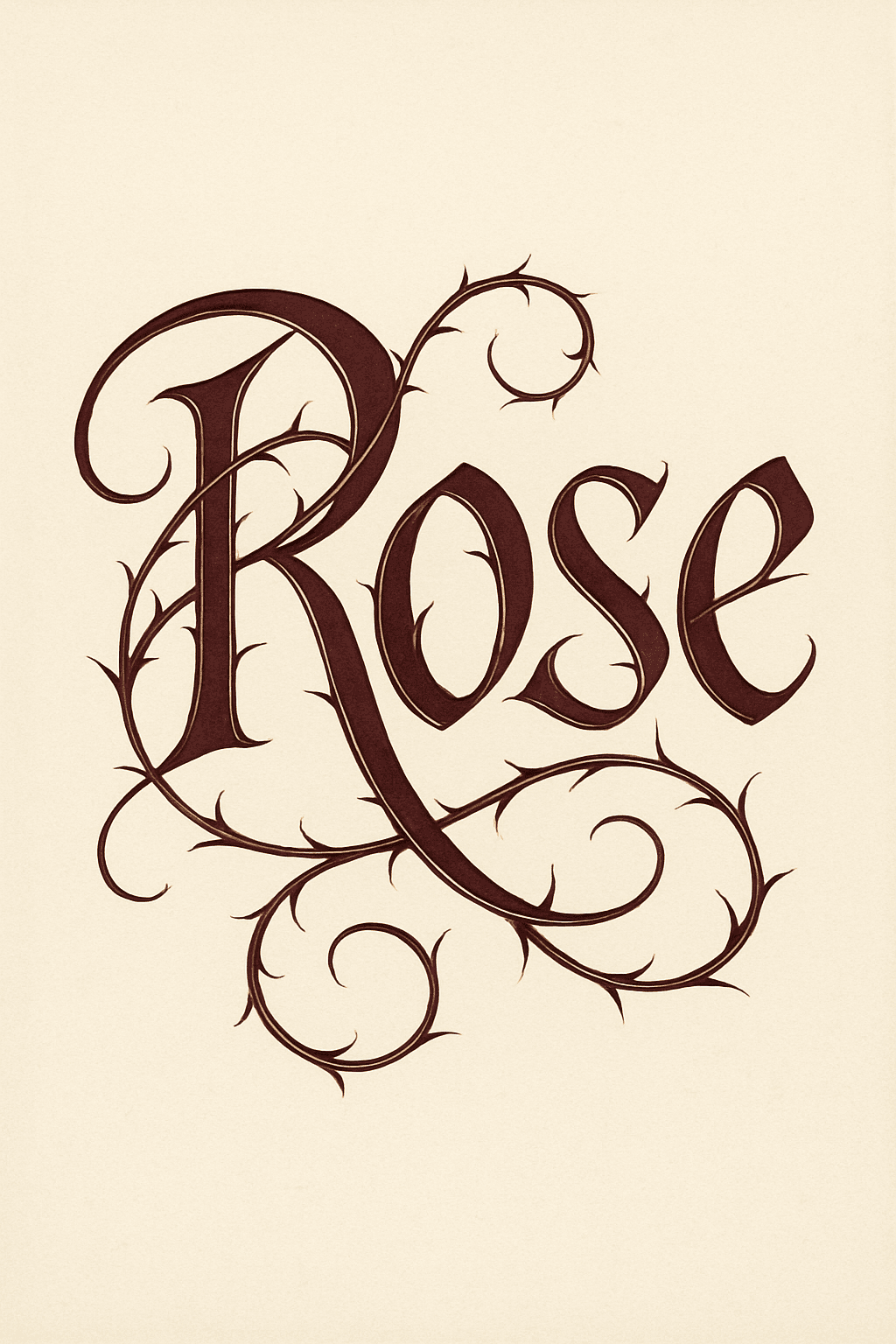 Elegant Thorned Rose Typography