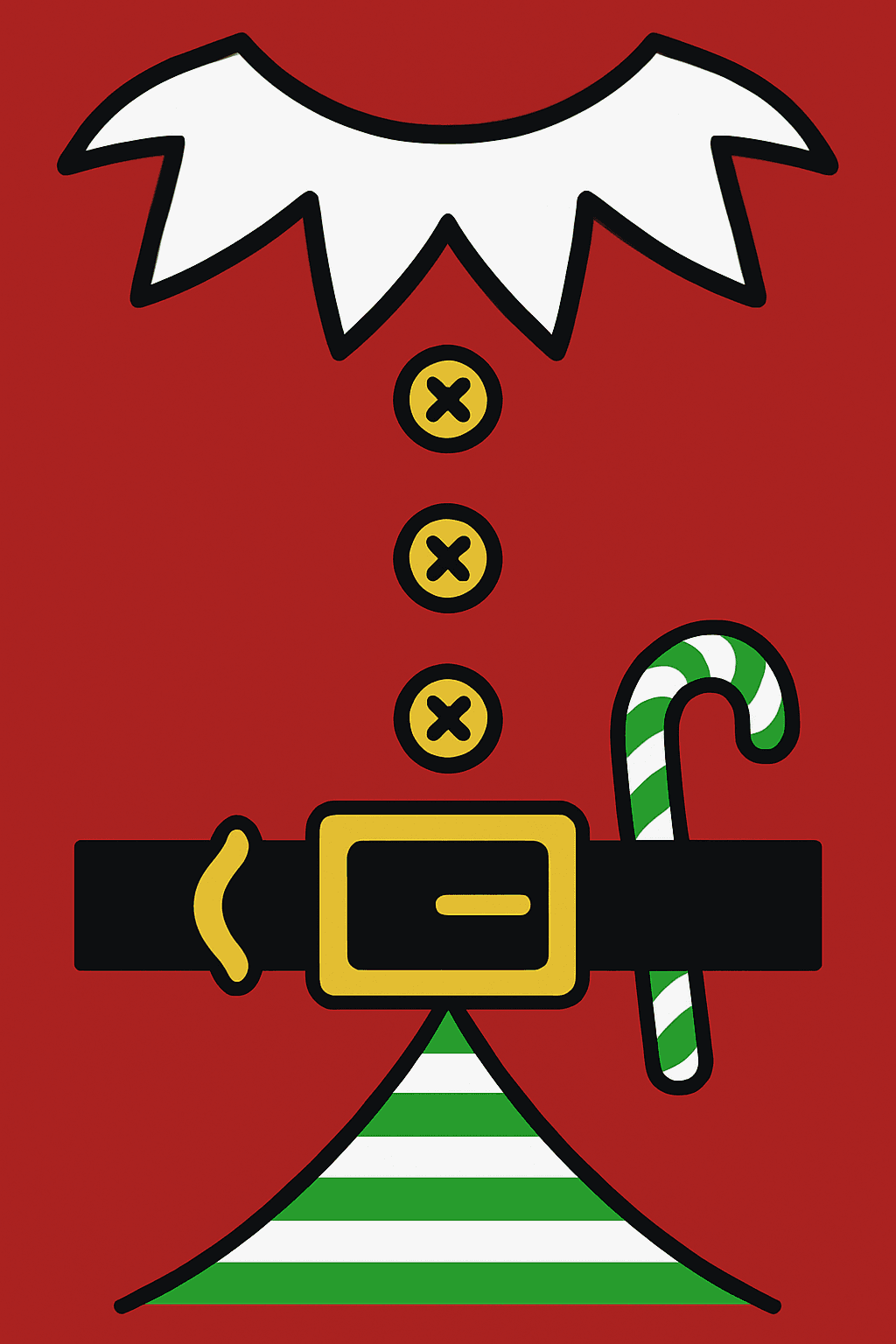 Festive Elf Costume Graphic Tee Design
