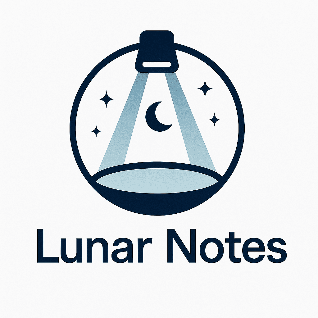 Lunar Notes: Night Sky Spotlight Logo