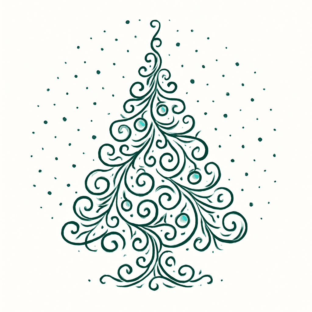 Elegant Swirly Christmas Tree Design