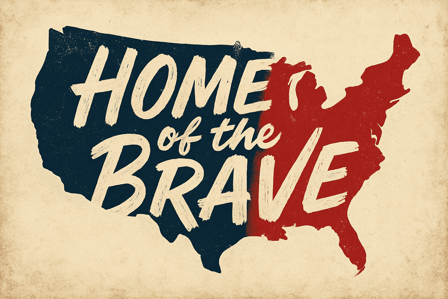 Patriotic Vintage Home of the Brave Design