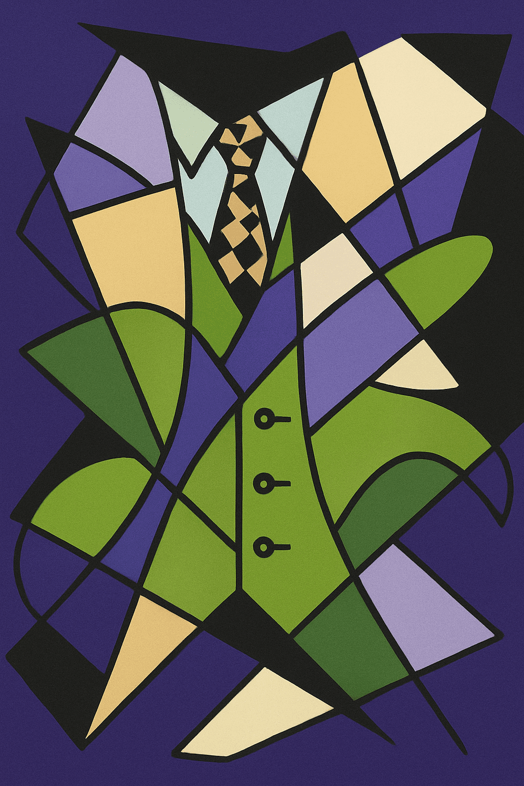 Abstract Geometric Suit and Tie Art